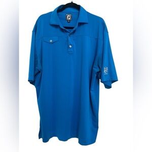Foot Joy Athletic Fit Men's Blue Golf Polo Shirt Size XL